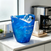 Seau à glace en plastique épaissi 4L, seau à champagne pour une bouteille, seau à vin durable pour bar, fête, mariage