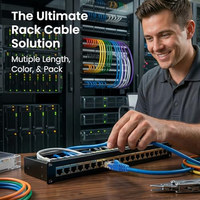 Cable de Conexión Ethernet Cat 6 OEM ODM GEARit, 2 pies, Azul, Paquete de 24 Cables de Conexión Ethernet Cat6 de 2 pies, Alta Velocidad, 24AWG, 10Gbps, RJ45 Sna