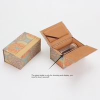 Boîte rectangulaire à double couvercle en brocart, flacon en verre, emballage de parfum fait main, boîte vide avec impression quadricolore, Fujian
