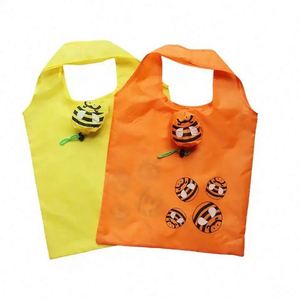 Sac de courses pliable réutilisable en forme d'animal mignon de dessin animé, sac de courses écologique réutilisable en polyester pliable avec pochette - Product Image 4