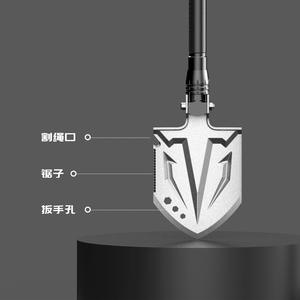 Pala multifunción para exteriores, plegable, de aleación de aluminio, portátil, con sierra y orificio para llave, para supervivencia en campamentos - Product Image 1