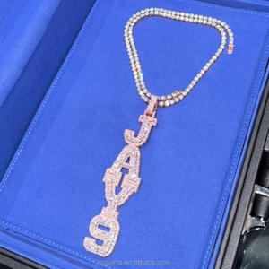 จี้ตัวอักษรชื่อแบบแนวตั้ง สไตล์ฮิปฮอป สำหรับผู้ชาย ทำจากเงินแท้ 925 ประดับเพชรโมอิสซาไนต์ VVS - Product Image 6