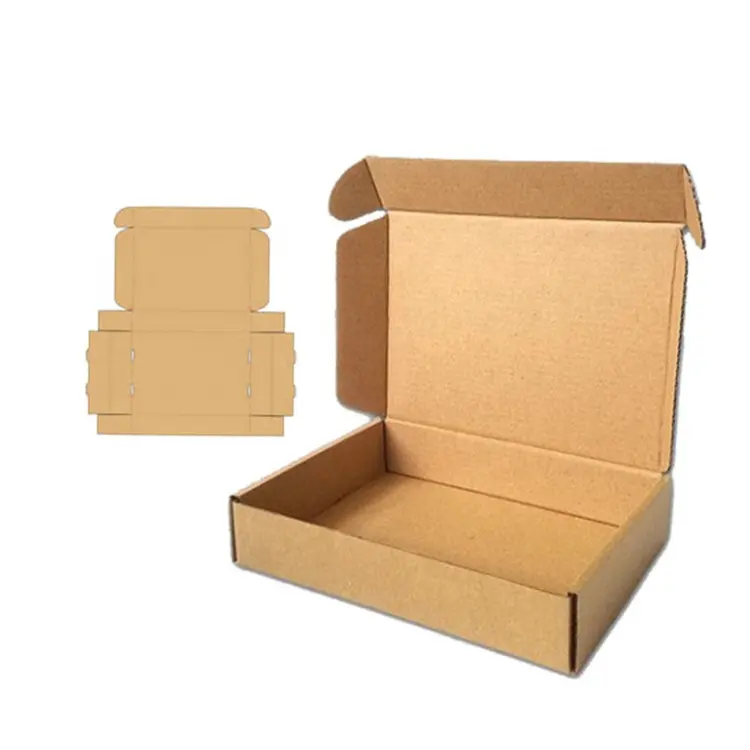 Custom Printing Logo Eco Friendly Brown Kraft Paper Packaging Corrugated Cardboard Mailing Box