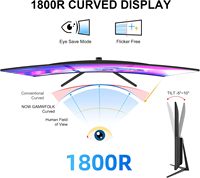 Moniteur de jeu incurvé 27 pouces Full HD 1080P 180Hz FreeSync HDR avec technologie Eye-Care sans cadre 1800R pour ordinateur de bureau