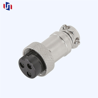 Connecteur industriel UHF GX12 mâle 12 mm, raccordement en U, en alliage de zinc, fiche circulaire 3P 220V 3A