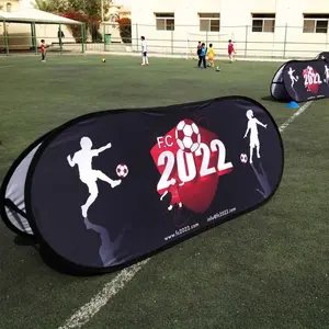 Full Color Printing Horizontal Oval Shape Display A Frame Banner Outdoor Pop Up Banner Sports Field Banner