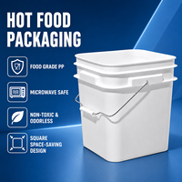 Ember Plastik Persegi Putih BOQUN, Aman untuk Microwave, Non-Toksik, Bahan PP Food Grade, Hasil Cetak Transfer Panas, Permukaan Halus, untuk Sup Panas