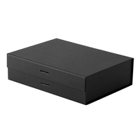 Boîtes d'emballage en papier pour soins de la peau, classiques, noires, avec ruban, recyclables, personnalisées, de luxe, avec fermeture magnétique, pour cadeaux