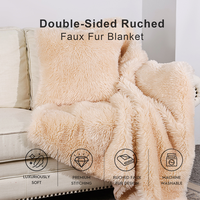 Plaid réversible en fausse fourrure 100 % polyester, écologique, lavable en machine, pour toutes les saisons