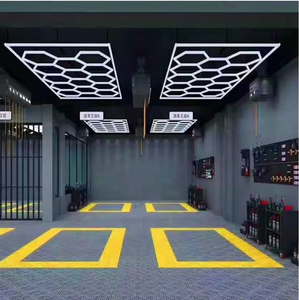 Hexagon <span class=keywords><strong>LED</strong></span> <span class=keywords><strong>Garage</strong></span> lumière couleur blanche AC Power bricolage éclairage en nid d'abeille raccordable pour atelier voiture détaillant boutique émise - Product Image 1