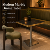 Juego de Comedor Moderno para Restaurante con Cubierta de Piedra Sinterizada y Estructura de Grado Comercial - Asientos de Lujo para Cafetería, Hotel, Bistro