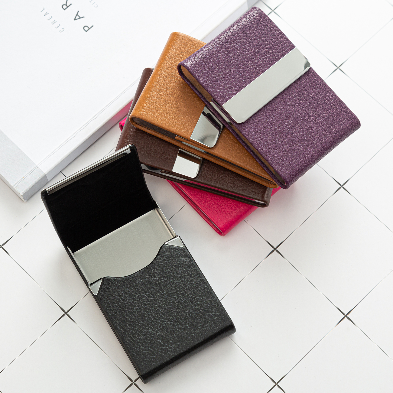 Бизнес-подарочные карты держатель изготовленный на заказ логотип компании визитная карточка PU кожаная визитница с логотипом