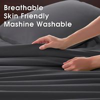 Parure de draps 4 pièces en polyester King Size – Confortable, respirante, rafraîchissante, douce, infroissable, poches profondes, lavable en machine, literie de luxe hôtelière