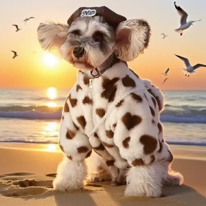 Groothandel Luxe Op Maat Gemaakt Logo Winter Fluweel Huisdierkleding Hondenjas Warme Zwart-Witte Hondenkleding - Product Image 4