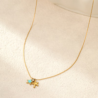 Kalung Bintang Laut Mermaidcore Lapis Emas 18K Baja Anti Karat Tidak Luntur Enamel Turquoise Perhiasan Bintang Laut untuk Wanita