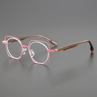 Lunettes de vue faites à la main de haute qualité à double monture, cerclées, avec diamants colorés irréguliers, légères, originales, à la mode, amusantes, pour adultes, imprimées