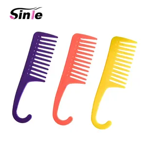 Wholesale Private Logo Plastic Wide Tooth Straightener Styling Wet Wide Teeth Combs Hair Brush