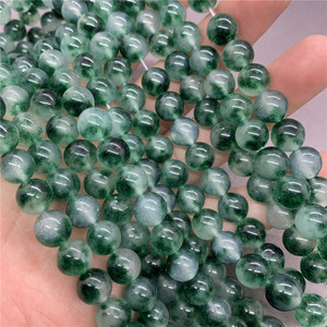 Cuentas lisas redondas de <span class=keywords><strong>Calcedonia</strong></span> <span class=keywords><strong>verde</strong></span> al por mayor, cuentas sueltas de piedra natural para la fabricación de joyas (AB2104) - Product Image 6