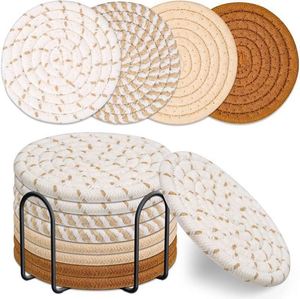 Handmade Kitchen <b>Table</b> Mat Cross-Border Cotton Rope <b>Placemat</b> with Fabric Heat Insulation <b>for</b> Bowl Pot Plate & Tray - Product Image 4