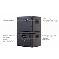 Station d'alimentation portable solaire MPPT 600W, batterie au lithium LiFePO4 220V, stockage d'énergie, alimentation pour le camping en plein air et la maison
