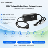 Chargeur de batterie intelligent réglable 360W 10-60V avec écran LCD pour batteries au plomb-acide, Li-ion et LifePO4 12V 24V 36V 48V 6A