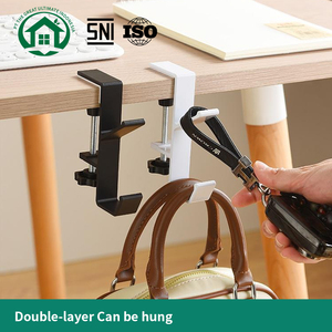 Pano.V Duty Adjustable Clamp-On Desk Mount School Bag Holder <b>Hook</b> No Drill Metal Garland <b>Hook</b> Outdoor Fireplace Stocking Holders - Product Image 5