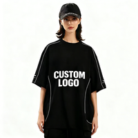 Impression personnalisée de logo, mode masculine, nouveau style unisexe, surdimensionné, hip-hop, épissure, style urbain, lettre, décontracté, broderie, épaule tombante, 100%