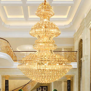 <span class=keywords><strong>Lampadario</strong></span> a Sospensione in Cristallo di Lusso Stile Europeo, <span class=keywords><strong>Dorato</strong></span>, LED, in Ferro, per Villa, Hotel, Soggiorno, Produzione di Lampadari a Cristallo LED - Product Image 3