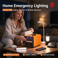 Station d'alimentation portable 300W 600W de pointe, 200Wh 360Wh, compatible solaire, alimentation de secours pour la maison, le camping en extérieur