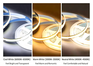 8mm PCB Ultra Thin COB LED Light <b>Strip</b> Low Voltage 12V/24V High Brightness Cuttable Decorative Indoor LED Ribbon Lamp - Product Image 3