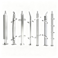 Système de garde-corps en verre en acier inoxydable moderne Selinas avec pince réglable pour escaliers, balcons, balustrades - Étanche, antirouille, facile à installer