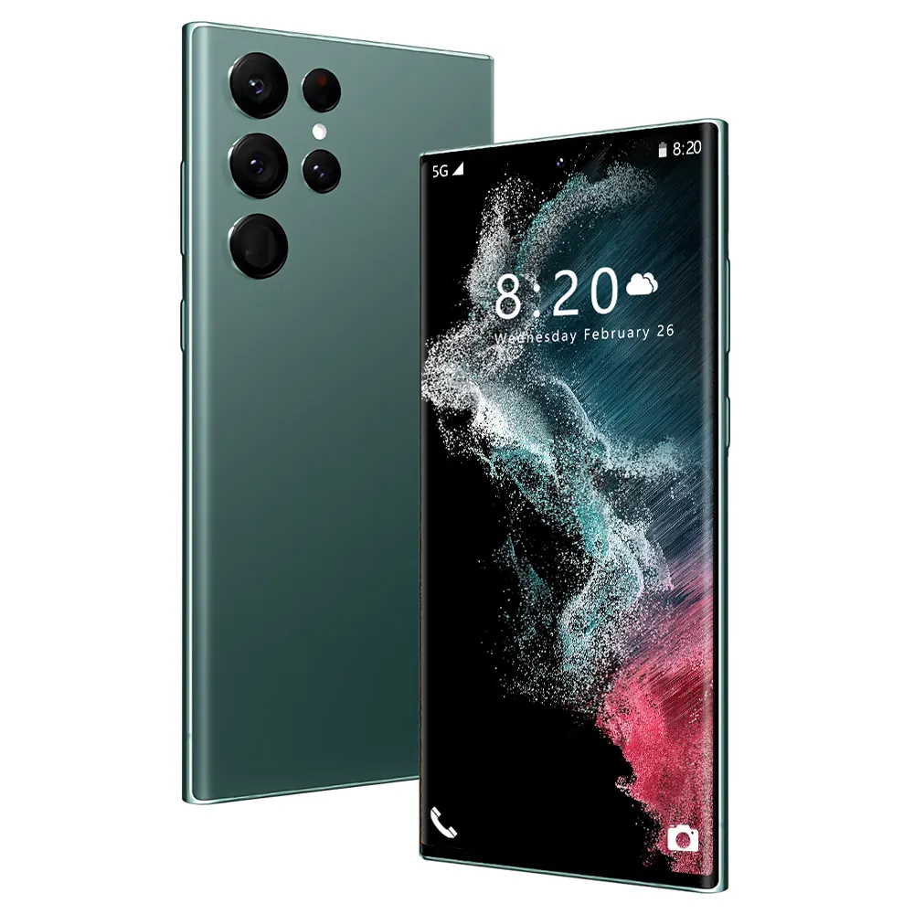 2022 Novos Telemóveis S22 Ultra 7.3 polegadas 12GB + 512GB 4G 5G Smartphones Com Stylus 5 Câmeras Face ID Desbloqueado Celulares