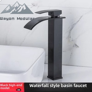 Robinet de lavabo de salle de bain moderne de luxe Wayon, cascade carrée, <span class=keywords><strong>mitigeur</strong></span> à poignée unique - Product Image 4