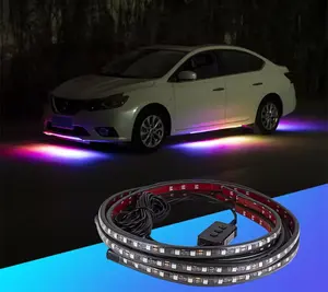 App控制汽车下车身防水汽车造型管灯套件RGB装饰灯改装汽车通用底盘发光二极管