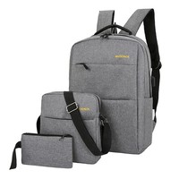 Conjunto de mochila para ordenador portátil de gran capacidad informal para hombres que viajan bolsas de mochila antirrobo impermeables para ordenador portátil