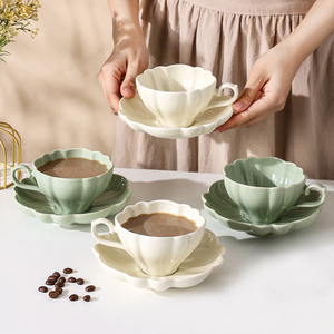 Chất lượng cao handmade rắn màu sắc gốm trà Mug cà phê gốm <span class=keywords><strong>cup</strong></span> với chiếc đĩa muỗng và xử lý - Product Image 1
