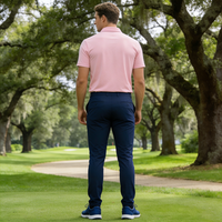Pantalon de golf pour homme OEM personnalisé respirant pour l'été - Maille extensible quadridirectionnelle avec ventilation sur les cuisses, poches doubles avant et arrière