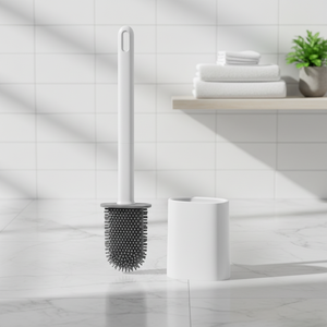 Ensemble de brosses <span class=keywords><strong>WC</strong></span> en plastique avec support à fixation murale, design moderne pour salle de bain, garantie 5 ans - Product Image 2