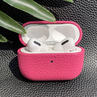 Étui pour écouteurs en cuir PU avec logo personnalisé, protection antichoc pour écouteurs