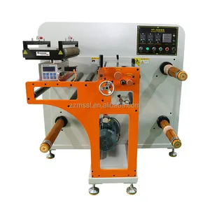 โรตารีฉลากอัตโนมัติม้วนเครื่องตัดพลาสติกม้วน Slitter Rewinder เครื่อง