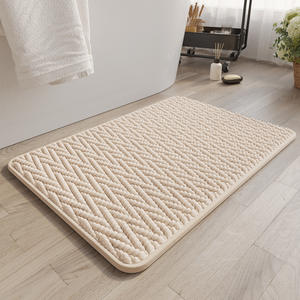 Alfombra de Baño de Algodón con Gránulos de Lint, Rectangular, Color Sólido, Absorbente, Antideslizante, de Secado Rápido, Diseño Minimalista y Grueso - Product Image 1