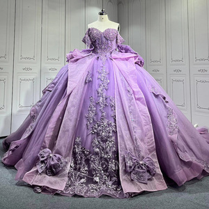 Lsmu178 Lavender Quinceanera Dresses 3D <b>Flowers</b> Appliques <b>Sweet</b> 16 Princess Vestidos De 15 Anos Prom Party Gowns Jancember - Product Image 5