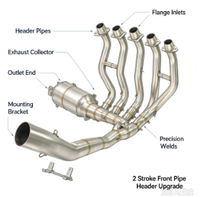 Système d'échappement complet de course modifié de qualité européenne pour moto V8, compatible JOG V8, DIO, BWS, ZX, DIO90, RR, DIO 26AA, ZX 26AA