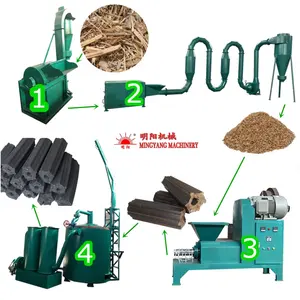 Wood Sawdust Powder Rice Husk Coconut Shell Briquetting Press For Charcoal Dust Charcoal Briquette Machine