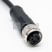 M12 4 pines código A hembra a USB 2,0 conjunto de cable macho 3M AWG26