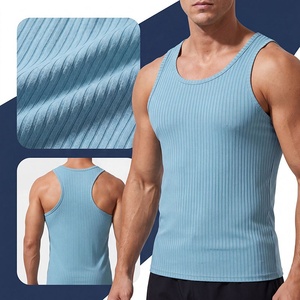 Débardeurs côtelés pour hommes grandes tailles, T-shirts de sport <span class=keywords><strong>sans</strong></span> manches en maille, sous-vêtements de gym, gilets de musculation 5XL, vêtements de fitness, tees de golf - Product Image 2