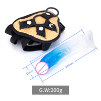Para juego de pareja Blue Bondage Gear producto para adultos gran Consolador Correa en consolador Bondage cinturón juguetes sexuales para mujeres consolador portátil