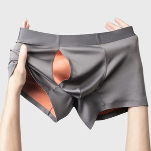 Ropa interior Modal de doble cara de lujo, calzoncillos masculinos transpirables de Color sólido, calzoncillos bóxer de alta calidad 100s Modal para hombres - Product Image 3