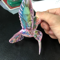 Ornements suspendus en acrylique en forme d'oiseaux colibris, figurines animales brillantes et irisées, à suspendre pour la décoration des arbres de jardin, cadeaux de fête