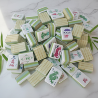 Nouvelles tuiles de mahjong américaines en acrylique à quatre couches, motif bambou, transfrontalières, pliables, écologiques, emballage en boîte en carton portable
